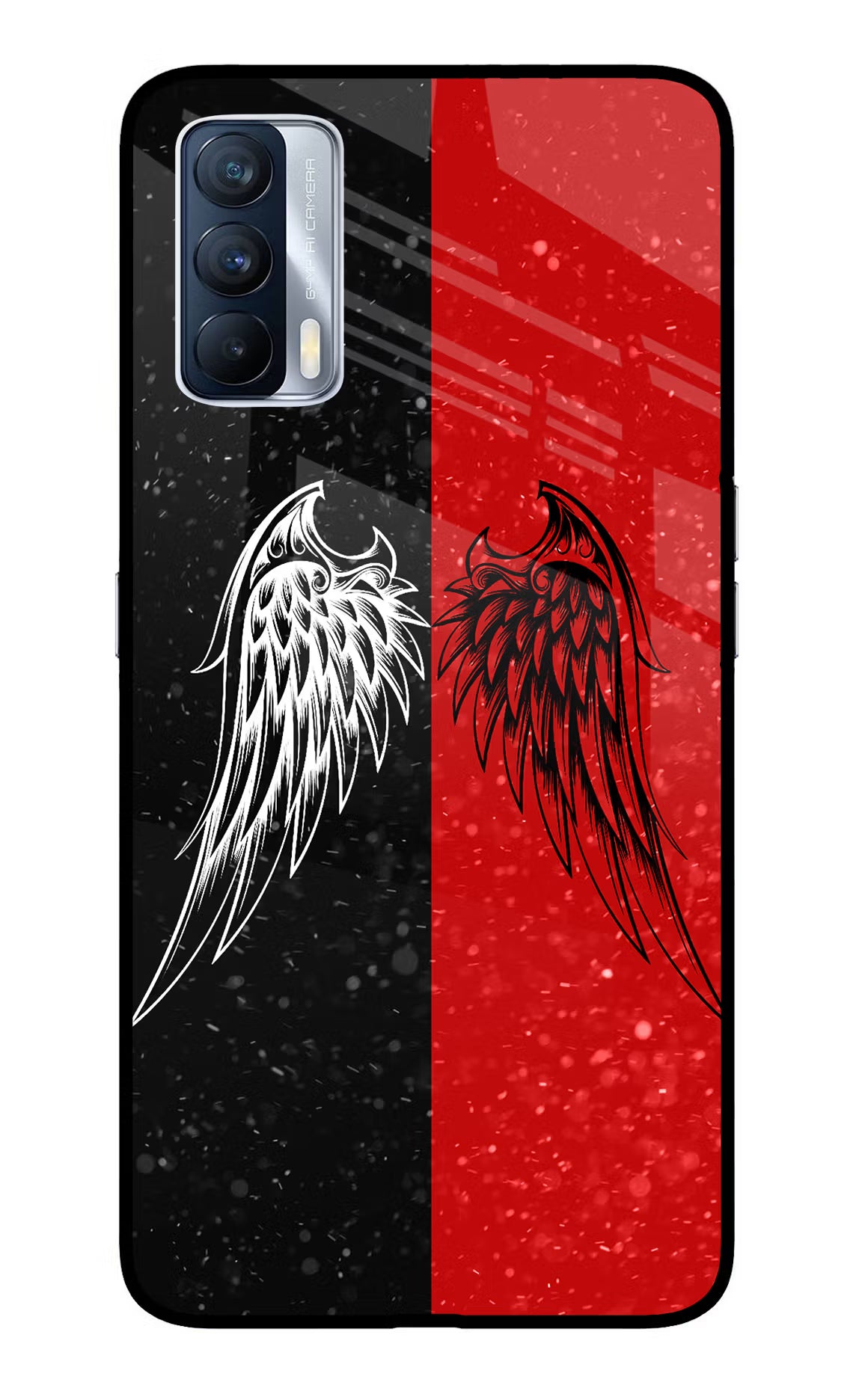 Wings Realme X7 Glass Case Back Cover by Casekaro