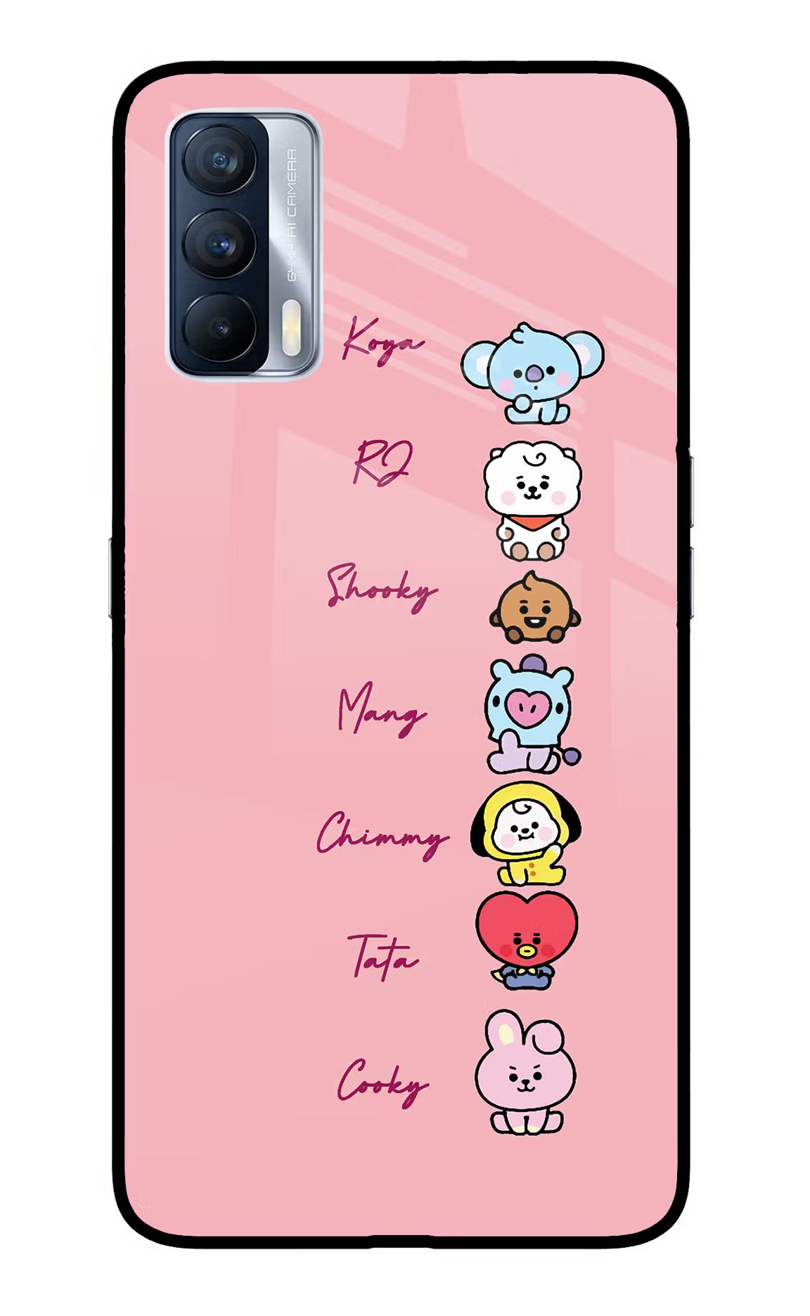 BTS names Realme X7 Glass Case Back Cover by Casekaro