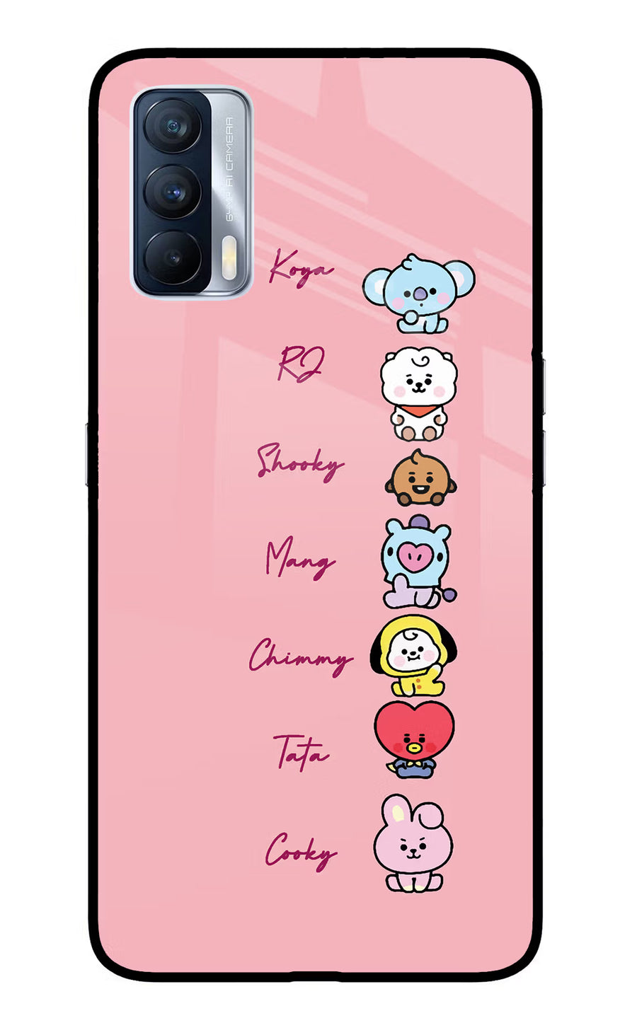 BTS names Realme X7 Back Cover, Glass case