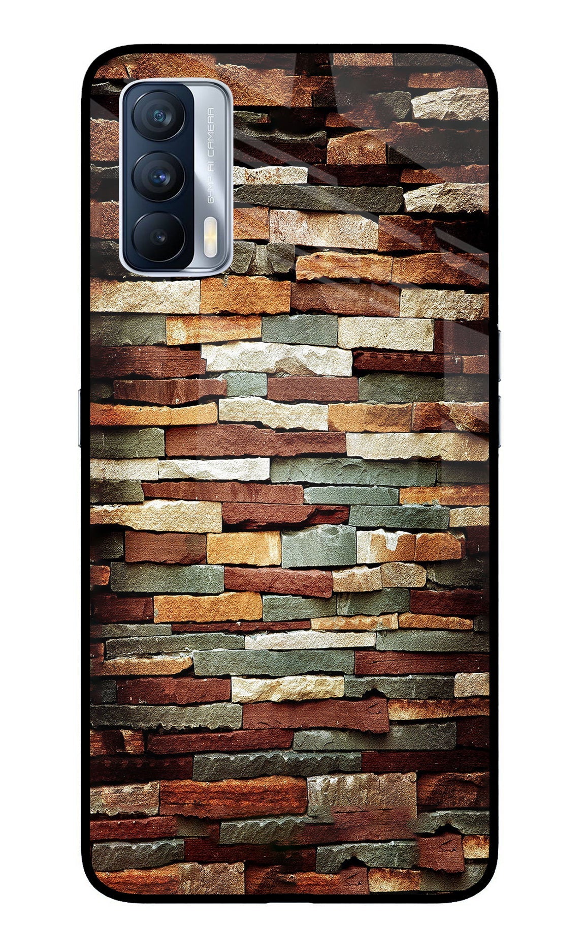 Bricks Pattern Realme X7 Glass Case