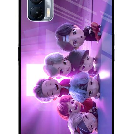 BTS Chibi Realme X7 Glass Case Back Cover by Casekaro