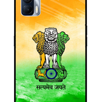 Satyamev Jayate Flag Realme X7 Glass Case Back Cover by Casekaro