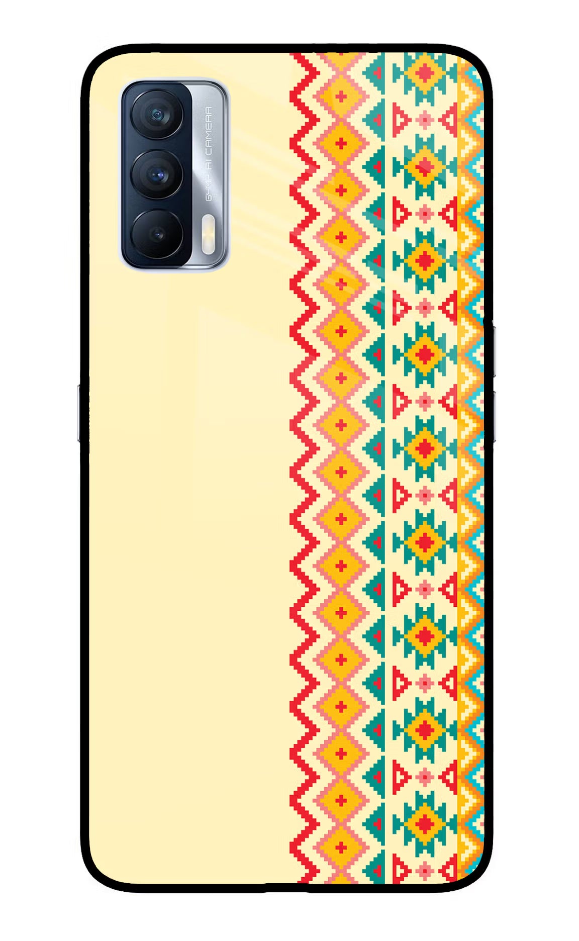 Ethnic Seamless Realme X7 Glass Case Back Cover by Casekaro