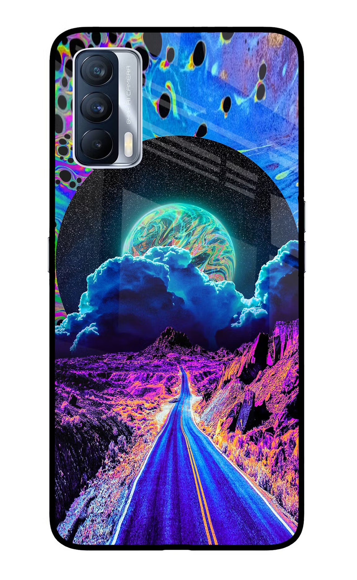 Psychedelic Painting Realme X7 Glass Case