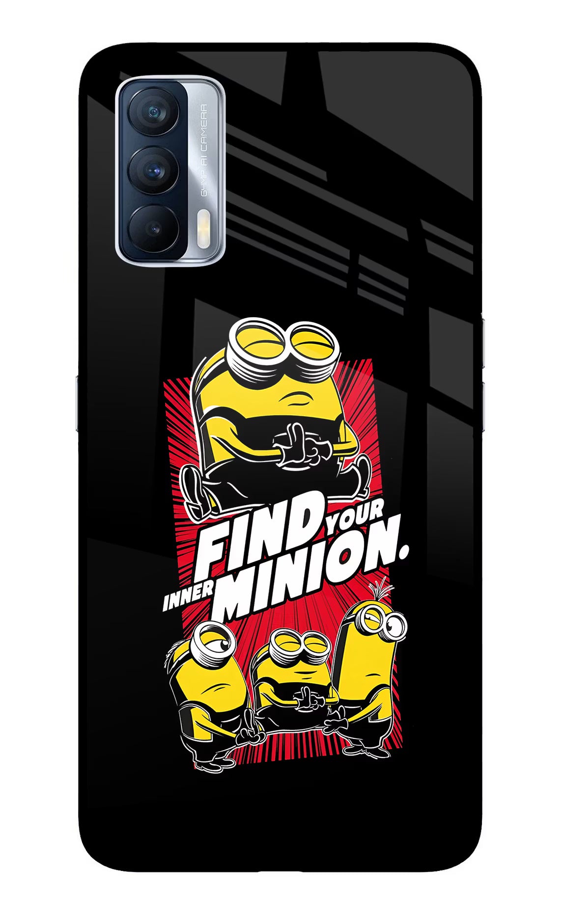 Find your inner Minion Realme X7 Glass Case Back Cover by Casekaro