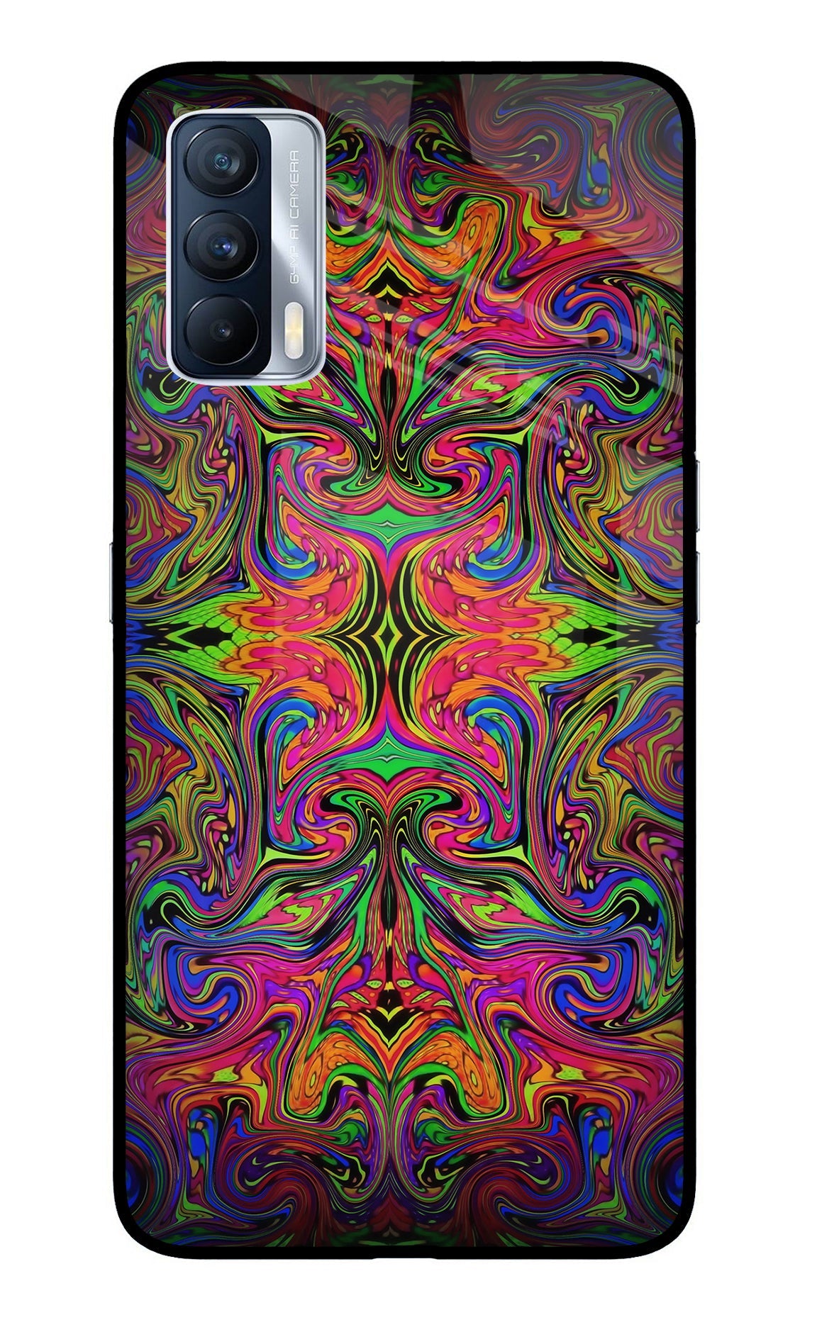 Psychedelic Art Realme X7 Glass Case