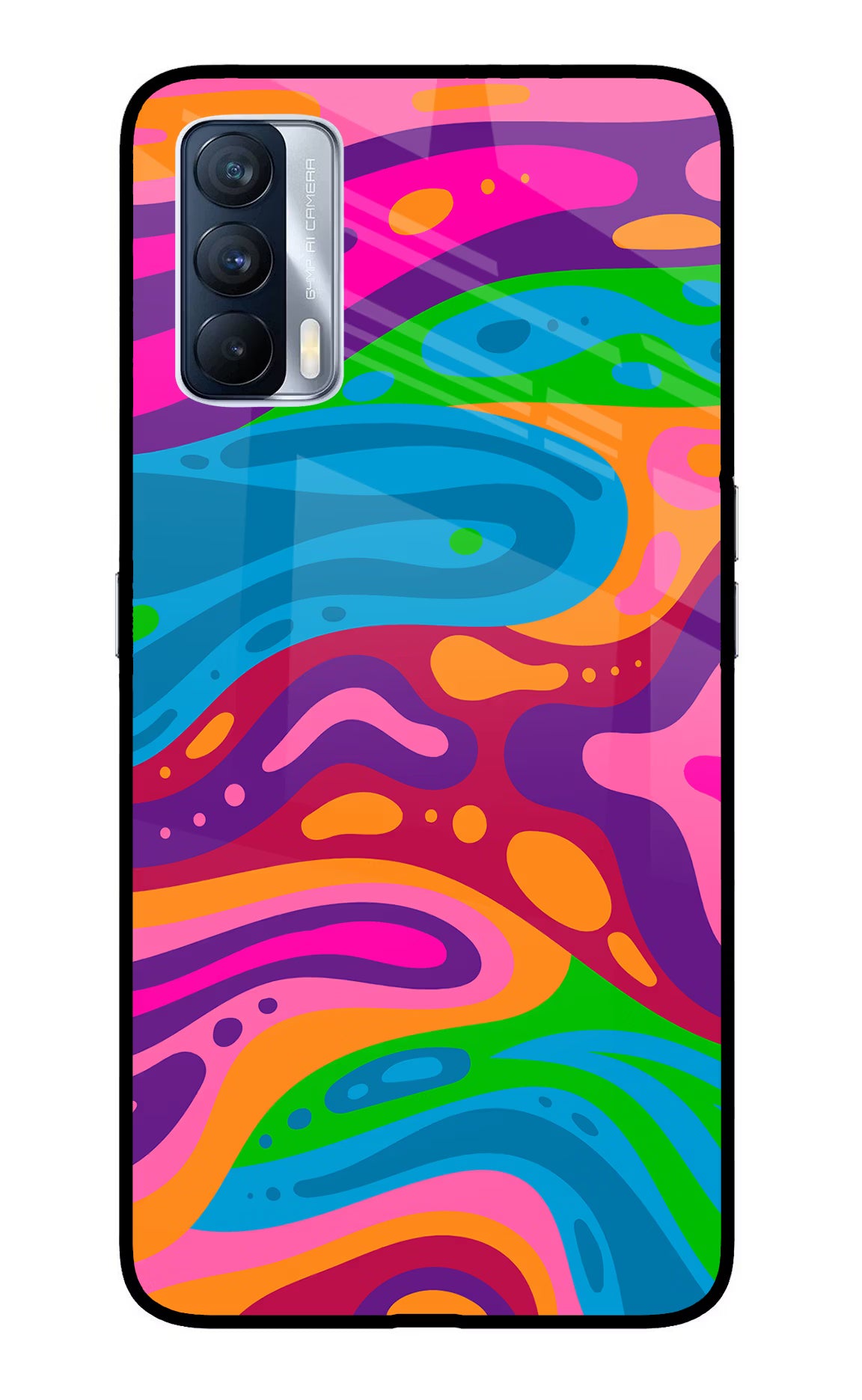Trippy Pattern Realme X7 Glass Case