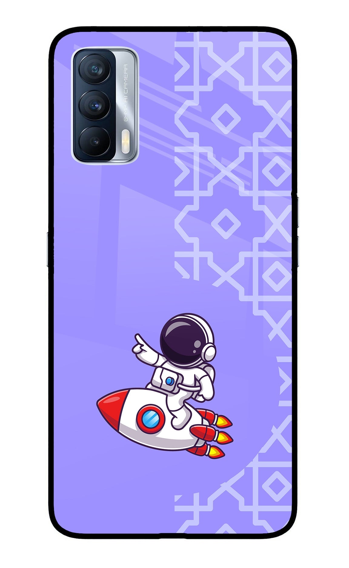 Cute Astronaut Realme X7 Glass Case