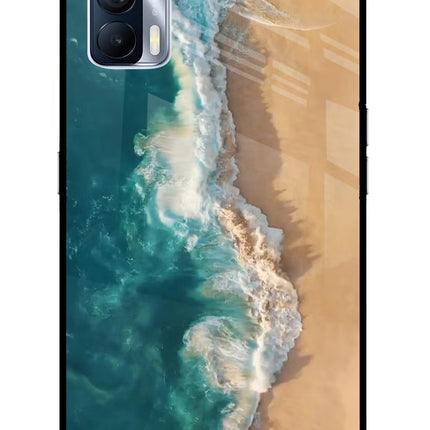 Ocean Beach Realme X7 Glass Case Back Cover by Casekaro