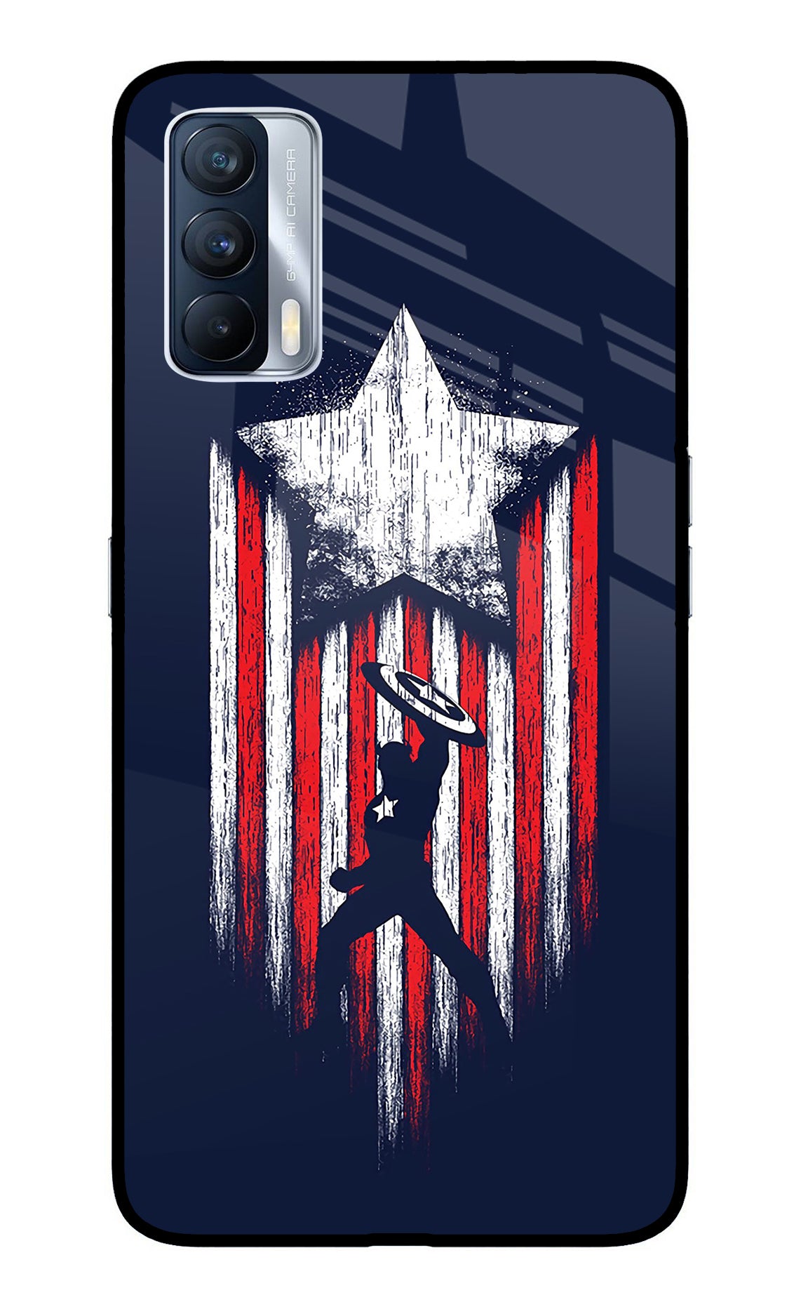 Captain America Marvel Art Realme X7 Glass Case