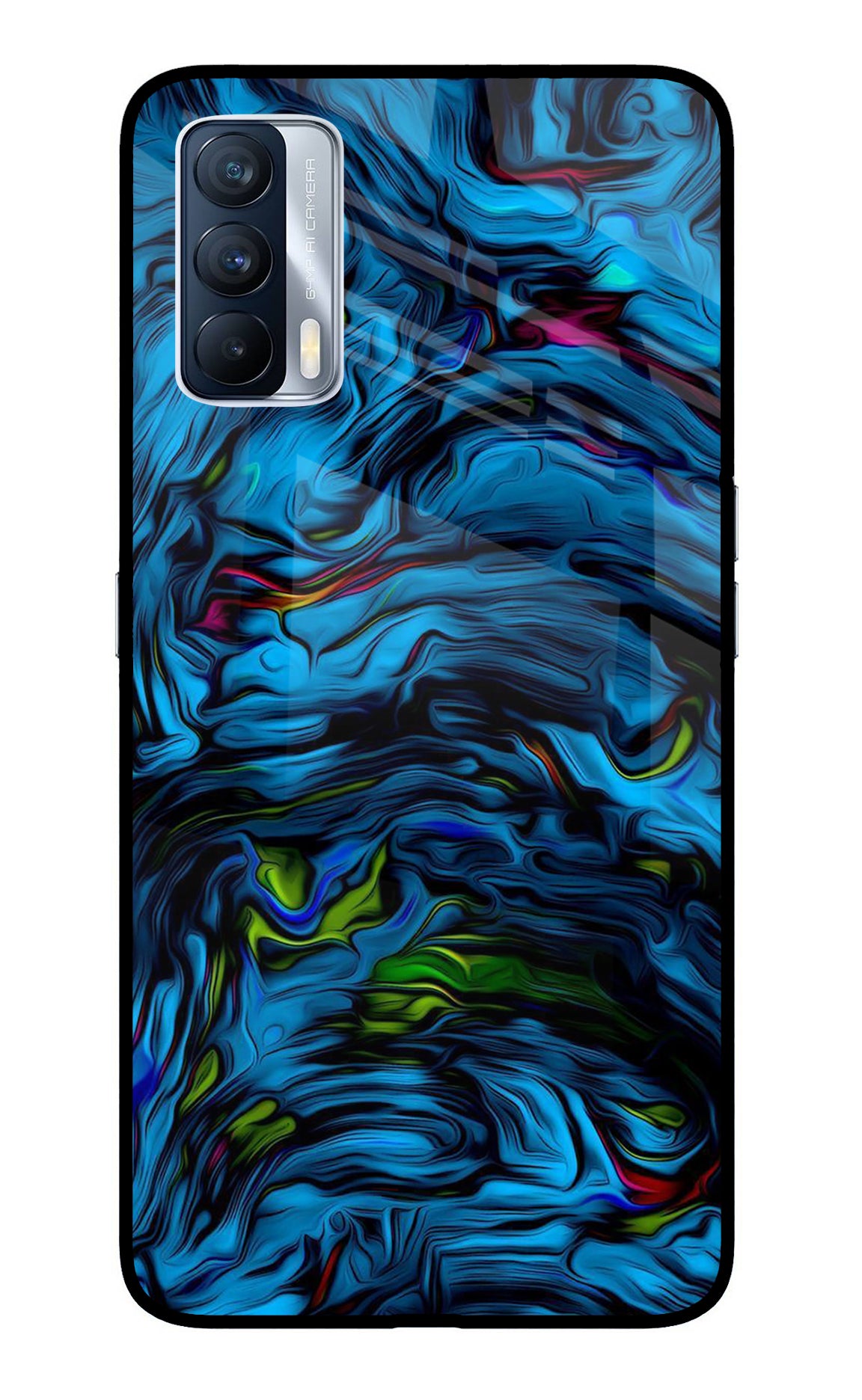 Dark Blue Abstract Realme X7 Back Cover