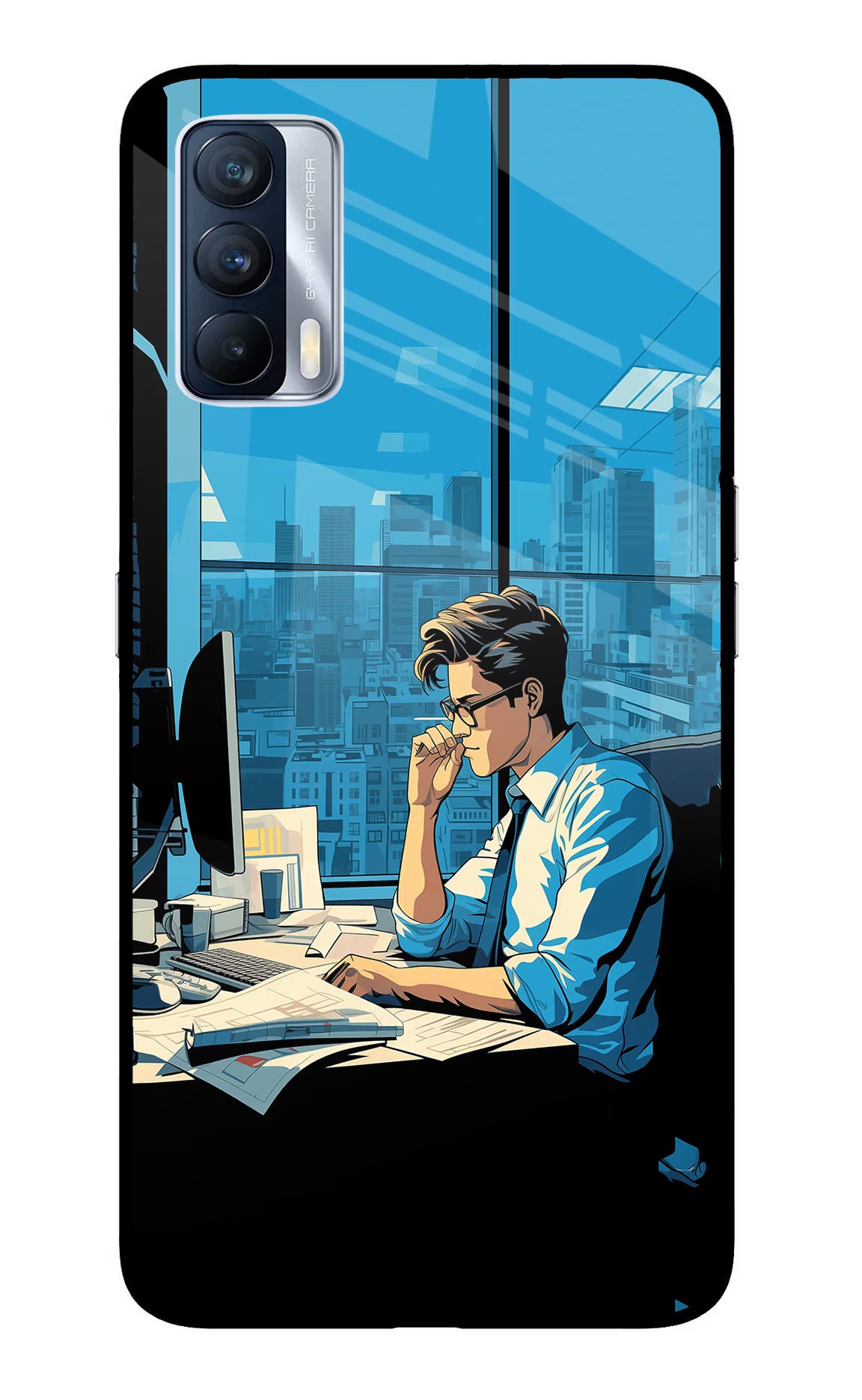 Focused Hustler (AI Generated) Realme X7 Glass Case
