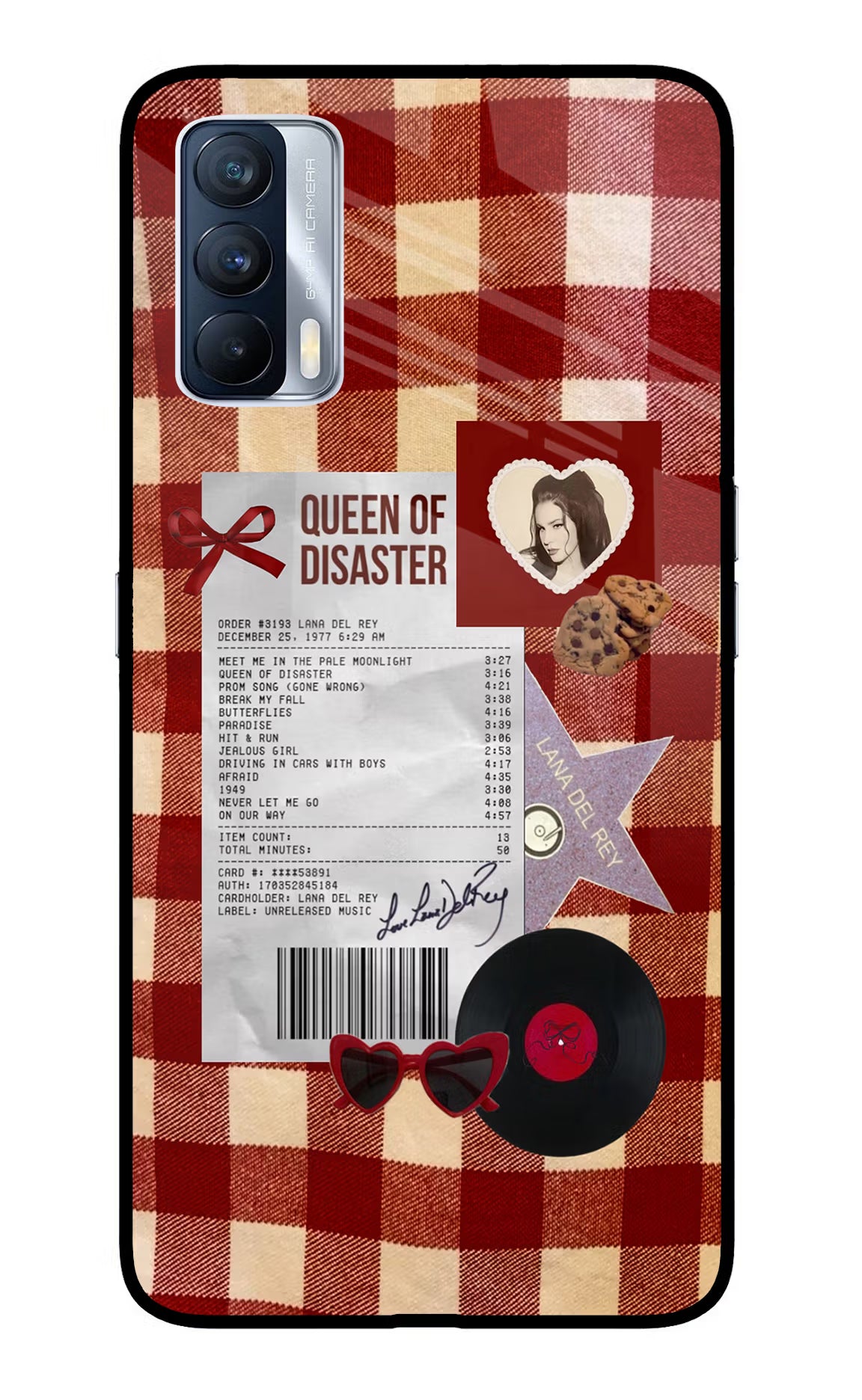 Queen of Disaster Realme X7 Glass Case Back Cover by Casekaro