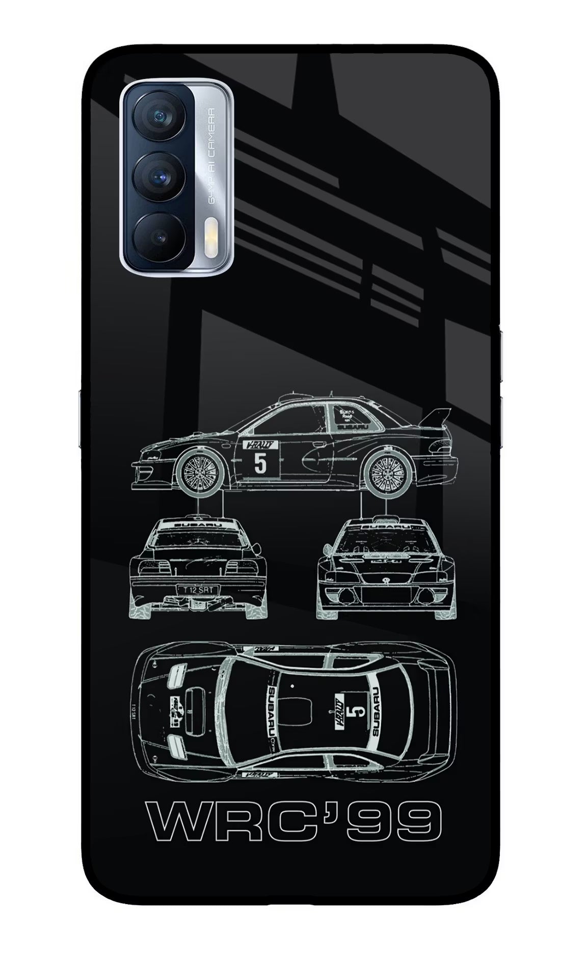 WRC'99 Realme X7 Glass Case Back Cover by Casekaro