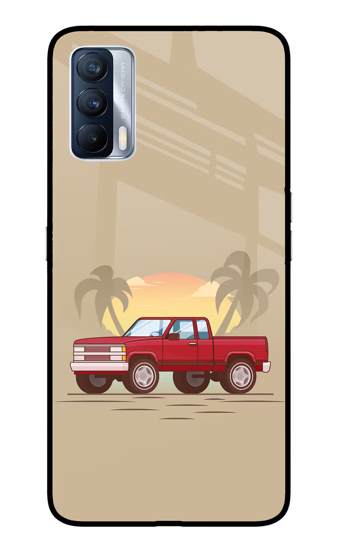 Desert Classic Drive Realme X7 Glass Case Back Cover by Casekaro