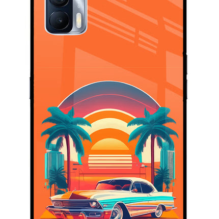 Palm Drive 80s Realme X7 Glass Case Back Cover by Casekaro
