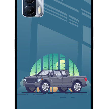 Retro Garage Vibe Realme X7 Glass Case Back Cover by Casekaro