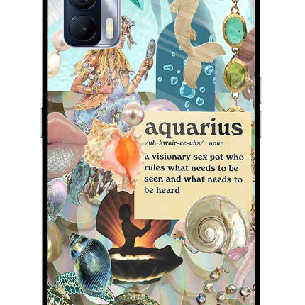 Aquarius Zodiac Realme X7 Glass Case Back Cover by Casekaro