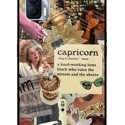 Capricorn Zodiac Realme X7 Glass Case Back Cover by Casekaro