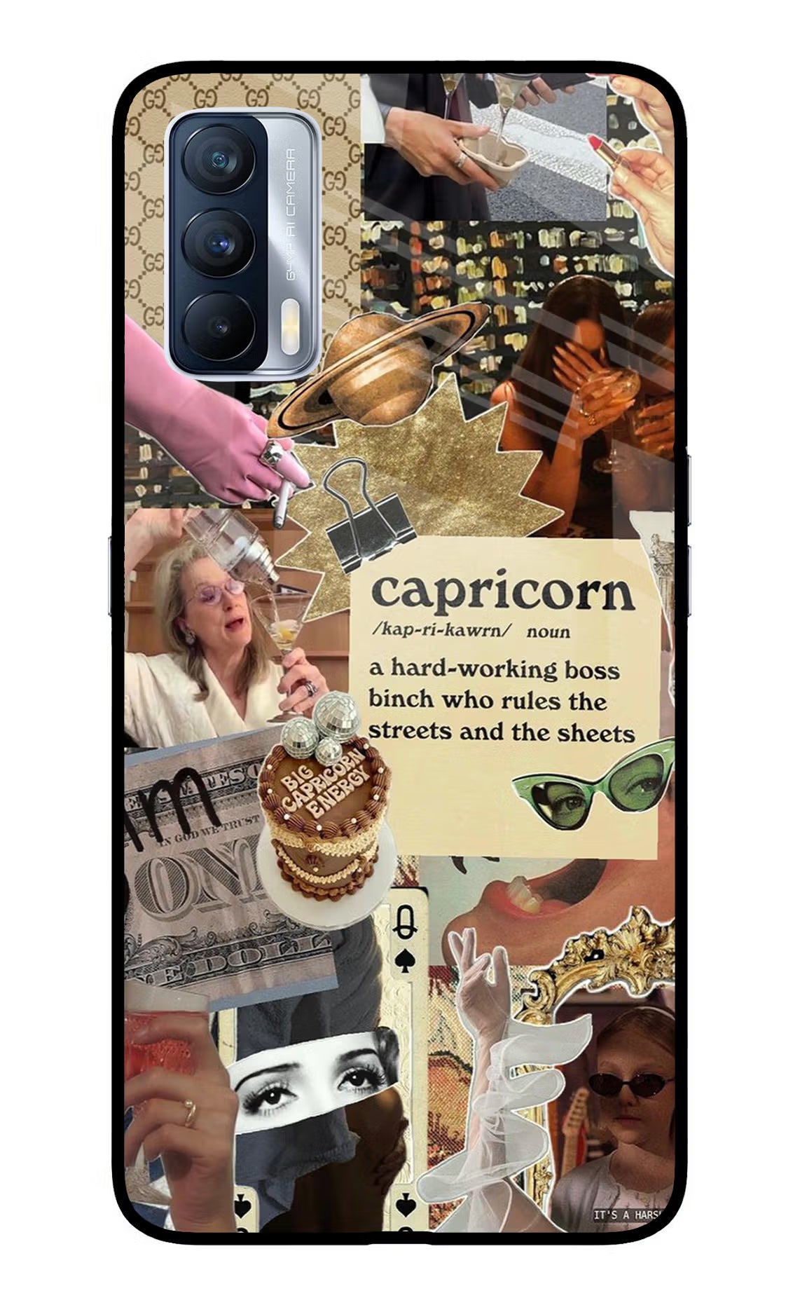 Capricorn Zodiac Realme X7 Glass Case Back Cover by Casekaro