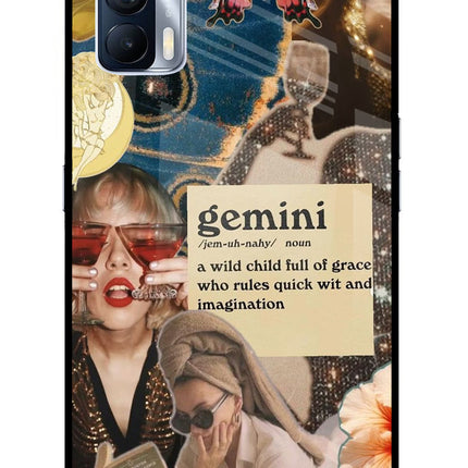 Gemini Zodiac Realme X7 Glass Case Back Cover by Casekaro