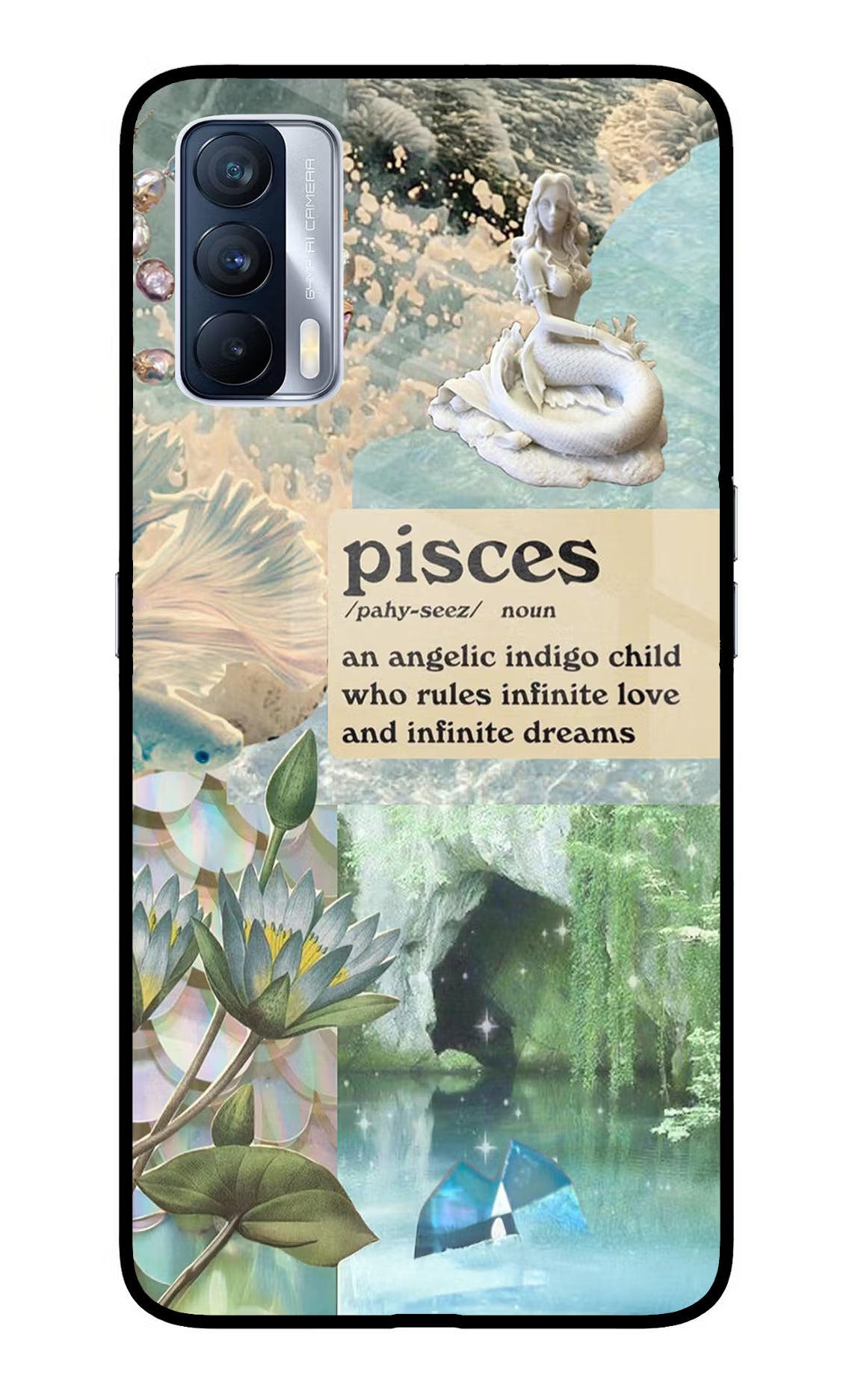 Pisces Zodiac Realme X7 Glass Case Back Cover by Casekaro