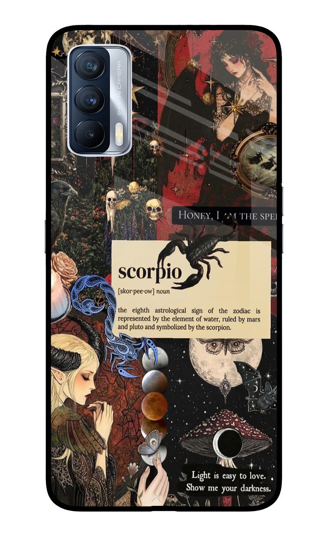 Scorpio Zodiac Realme X7 Glass Case Back Cover by Casekaro
