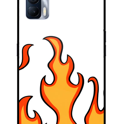 Fired Up – White Realme X7 Glass Case Back Cover by Casekaro