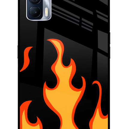 Fired Up – Black Realme X7 Glass Case Back Cover by Casekaro