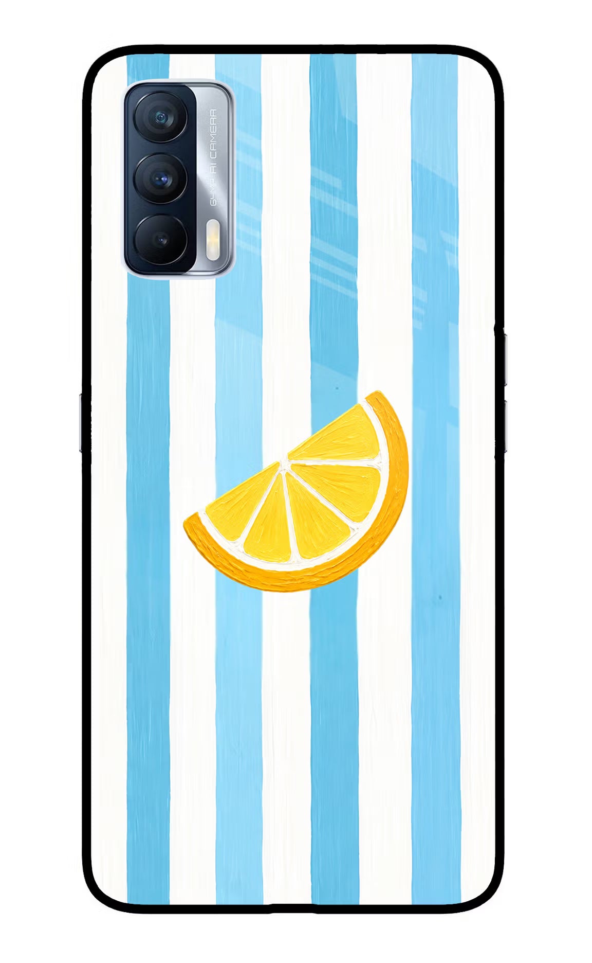 Summer Lemon Realme X7 Glass Case Back Cover by Casekaro