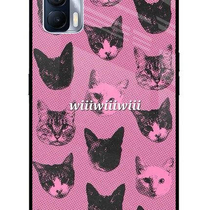 Pink Cats Realme X7 Glass Case Back Cover by Casekaro