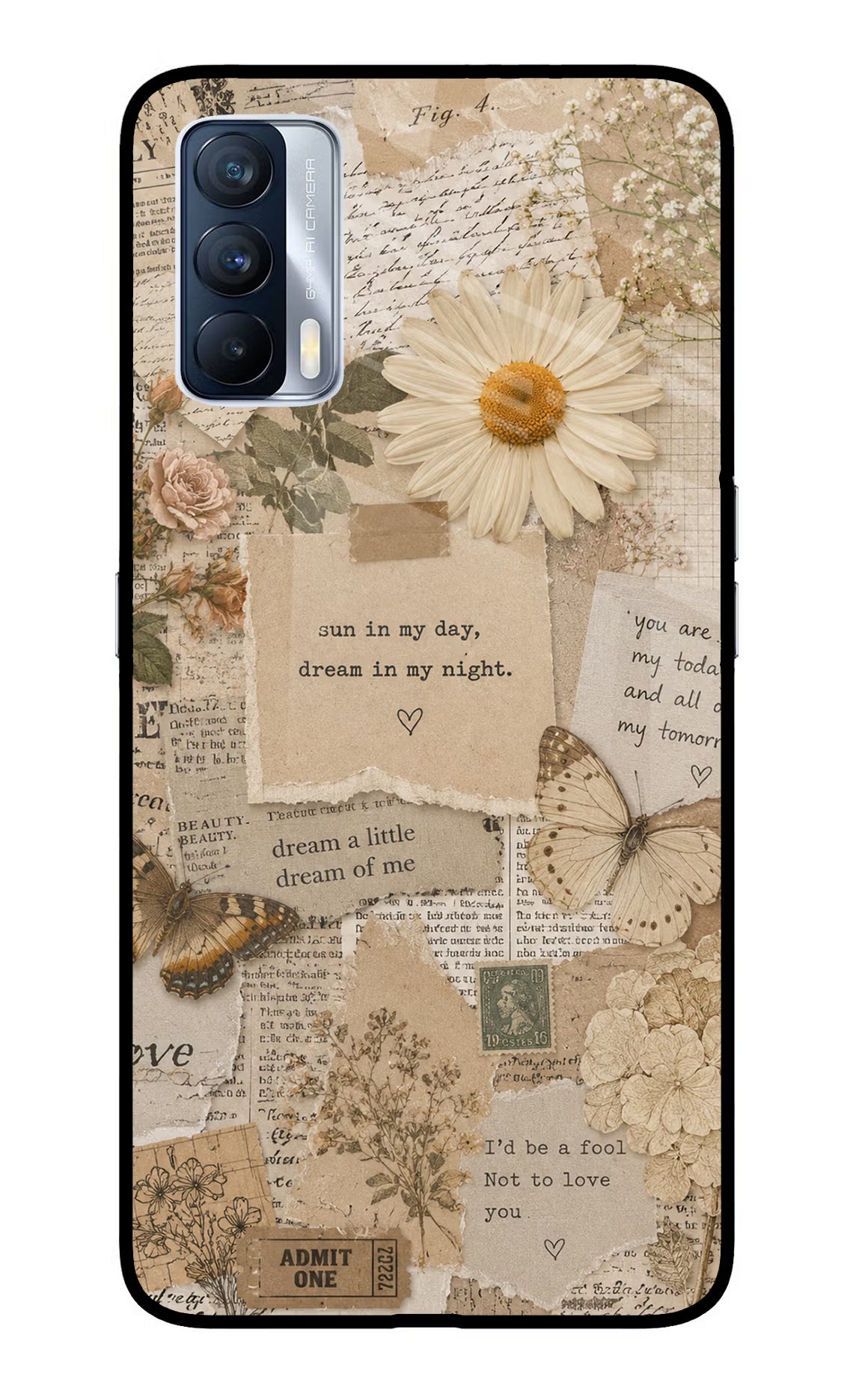 Vintage case Realme X7 Glass Case Back Cover by Casekaro