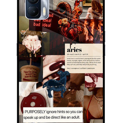 Zodiac Aries Realme X7 Glass Case Back Cover by Casekaro