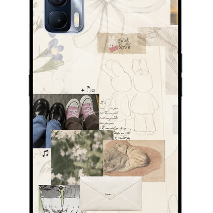 Soft Aesthetic Realme X7 Glass Case Back Cover by Casekaro