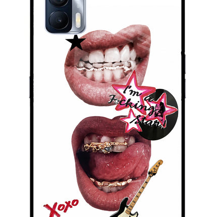 Rockstar Realme X7 Glass Case Back Cover by Casekaro