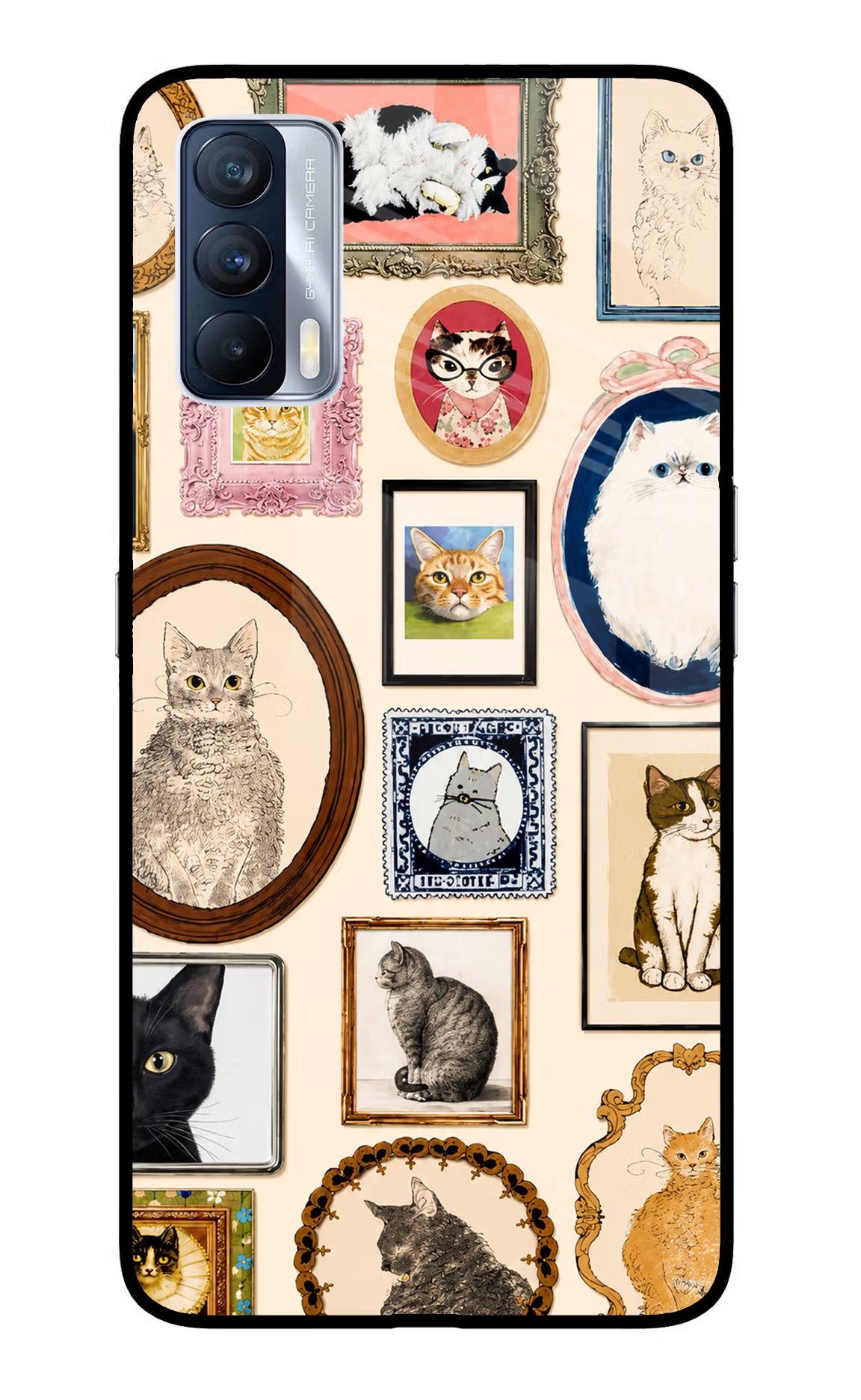 Mirror Cats Realme X7 Glass Case