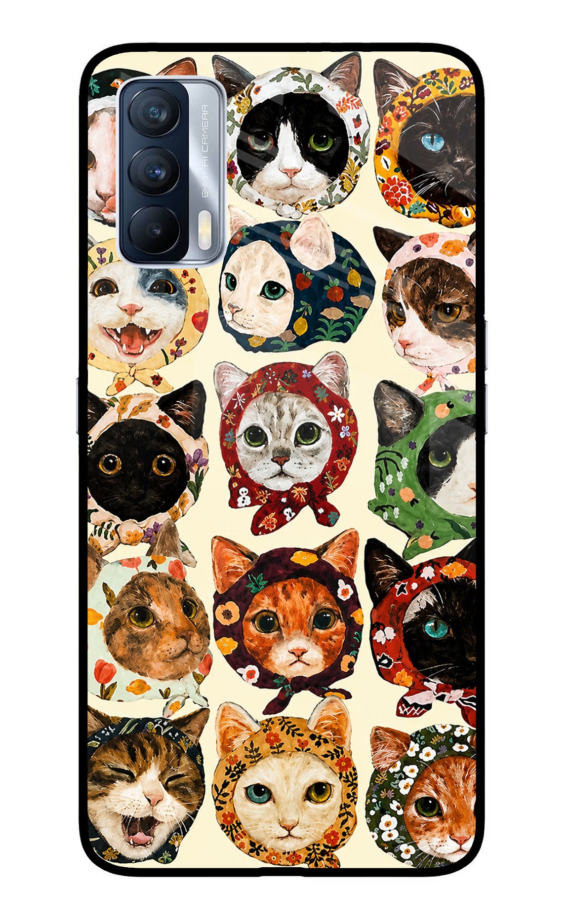 Cool Cat Realme X7 Glass Case