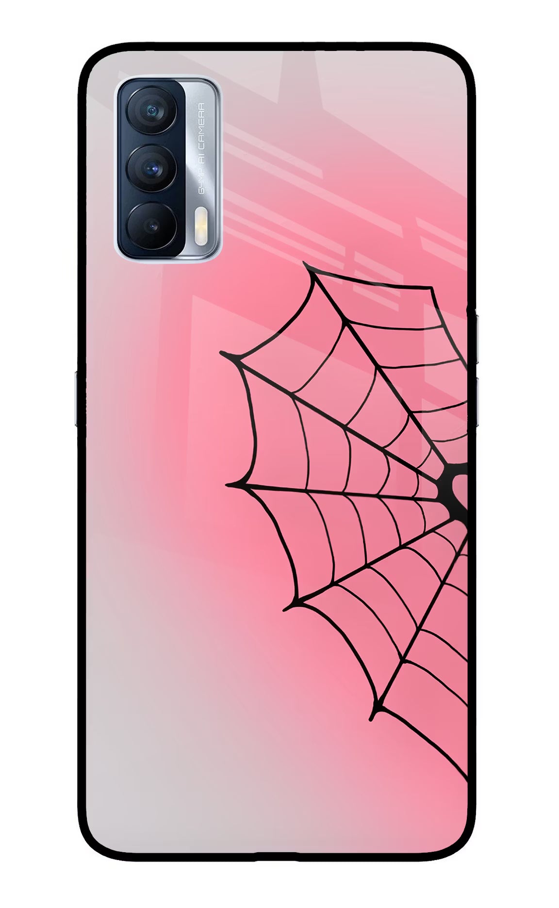 Pink Web Realme X7 Glass Case