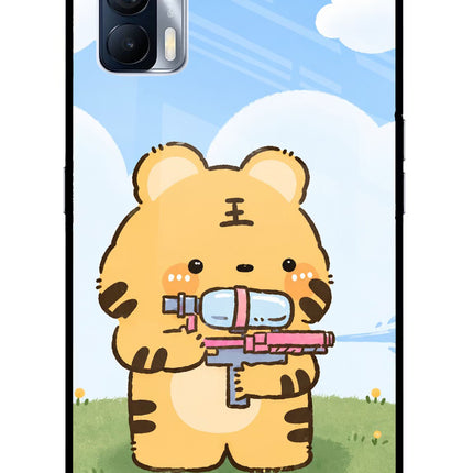 Tiger Treat Realme X7 Glass Case Back Cover by Casekaro