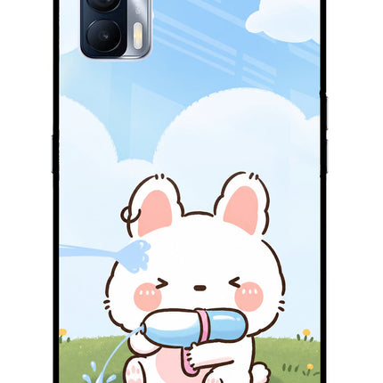 Bunny Treat Realme X7 Glass Case Back Cover by Casekaro