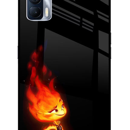 Ember Flame Realme X7 Glass Case Back Cover by Casekaro