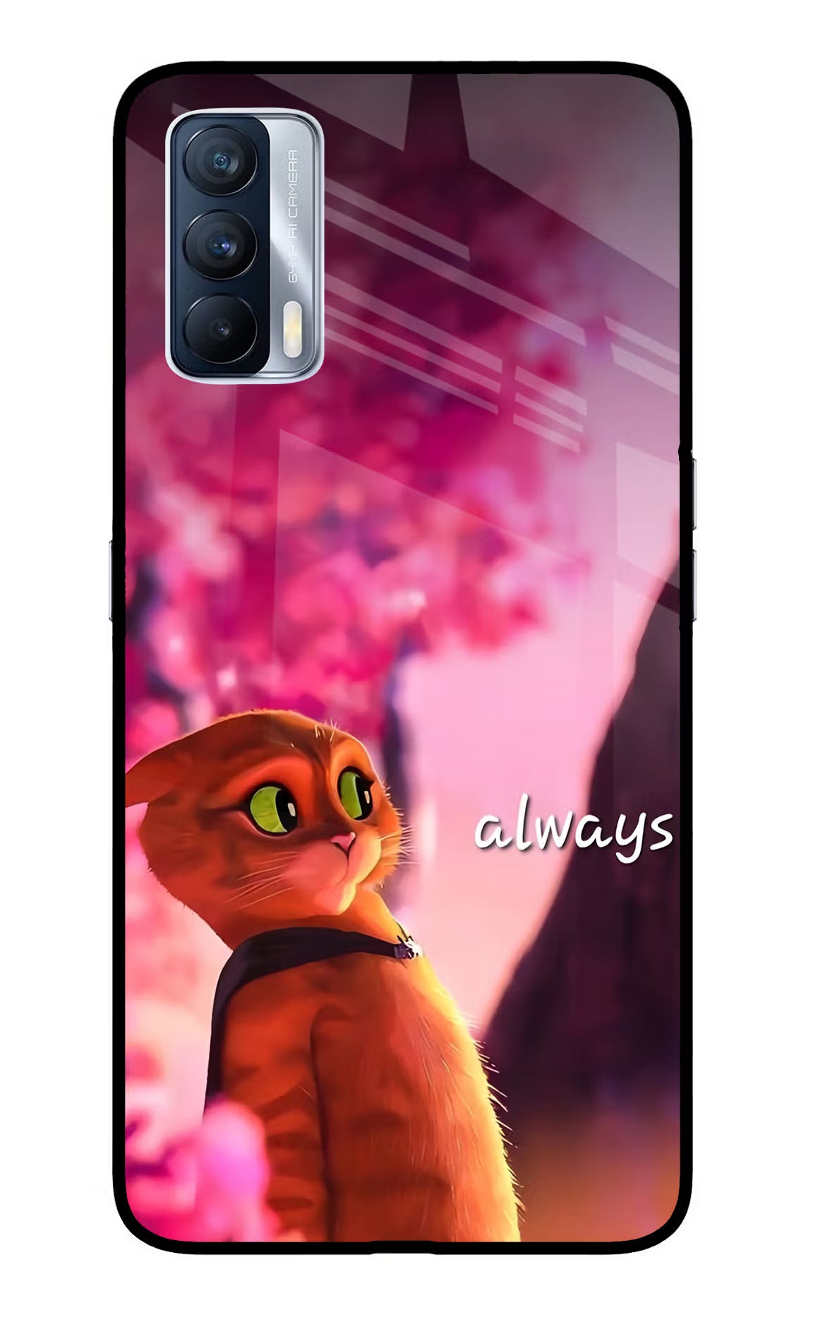 Always Cat Realme X7 Glass Case