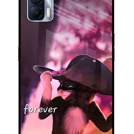 Forever Cat Realme X7 Glass Case Back Cover by Casekaro