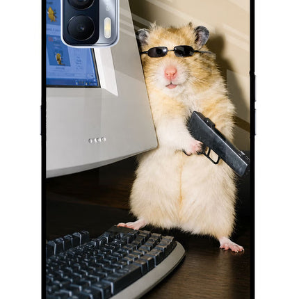 Hacker Hamster Realme X7 Glass Case Back Cover by Casekaro
