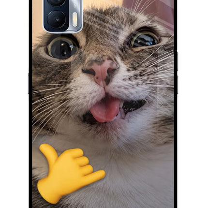 Silly Cat Call Realme X7 Glass Case Back Cover by Casekaro