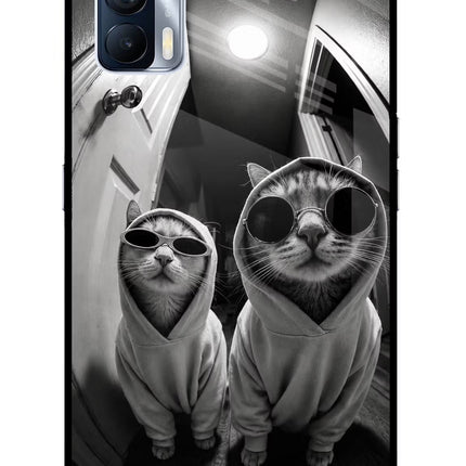 Hood Cats Realme X7 Glass Case Back Cover by Casekaro