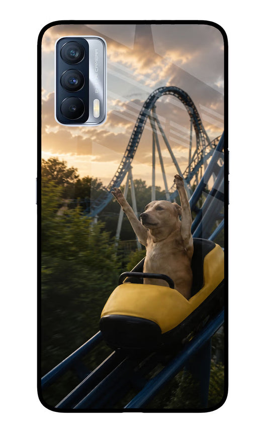 Rollercoaster Dog Realme X7 Glass Case