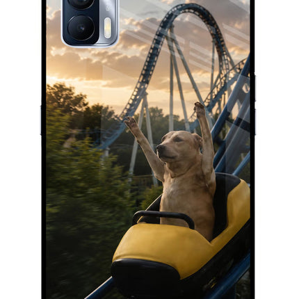 Rollercoaster Dog Realme X7 Glass Case Back Cover by Casekaro