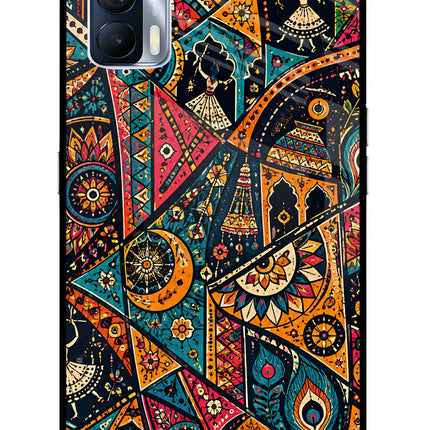 Folk Print Realme X7 Glass Case