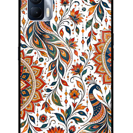 White Mayura Realme X7 Glass Case
